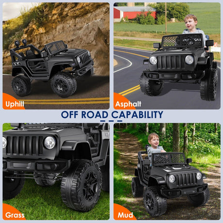 2-Seater 12V Ride-On Truck with Remote Control for Kids - Electric Powered Car