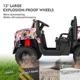 Electric 2-Seater Kids Ride On Truck Tractor with Trailer and Remote Control - 3 Speeds, Pink