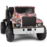 24V Battery-Powered Kids Ride On Truck with 3 Speeds and Remote Control - Camo Pink