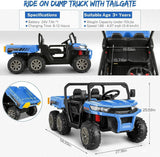 Electric 24V 4WD UTV Dump Truck Car for Kids with Dump Bed - 2 Seater Ride-On Toy MagicCars