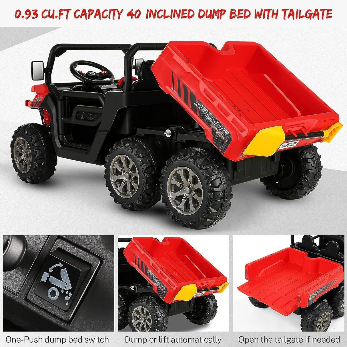 Electric 24V 4WD UTV Dump Truck Car for Kids with Dump Bed - 2 Seater Ride-On Toy MagicCars