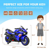 Electric 2-Wheel Kids Motorbike with Music and LED Lights - 12V Battery Powered