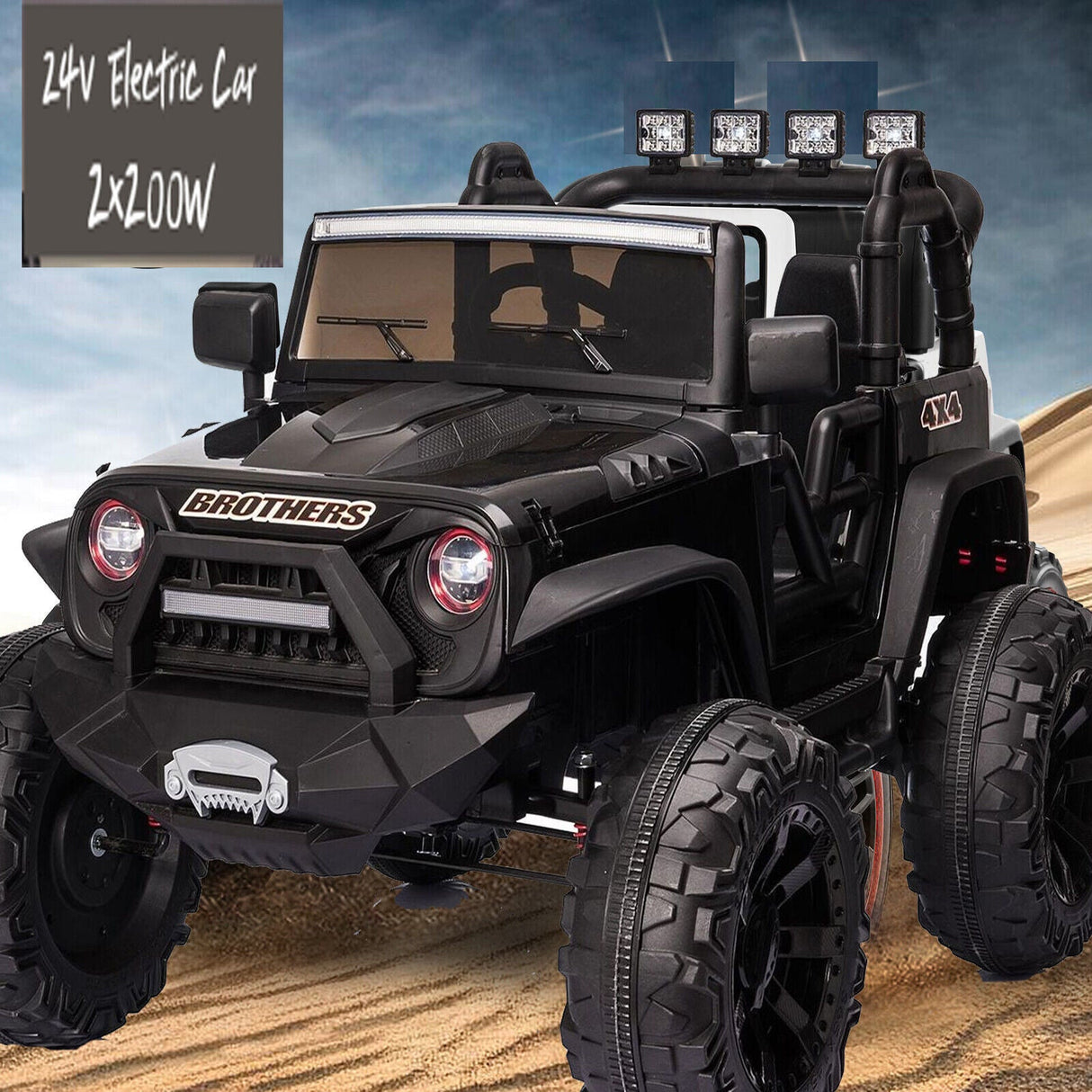 Electric 24V Kids Ride on Truck Car Jeep MP3 LED w/Remote Control - 2 Seats, 400W