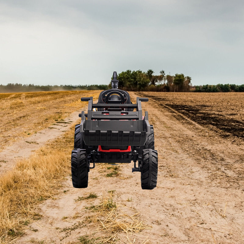 Electric 24V Tractor with Remote Control and Detachable Trailer - Perfect for Kids' Excavator Adventures!