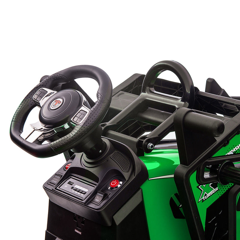 Electric 24V Tractor with Remote Control and Detachable Trailer - Perfect for Kids' Excavator Adventures!