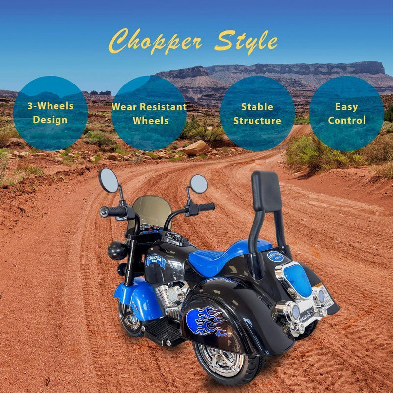 Electric 3-Wheel Chopper Motorbike Toy for Kids - Battery Powered Ride On
