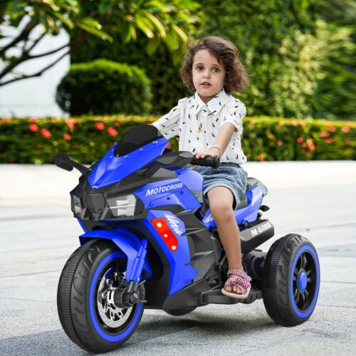 Electric 3-Wheel Motorbike for Kids with Rechargeable 12V Battery