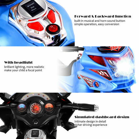Electric 3-Wheel Motorcycle for Kids - 6V Battery Powered Ride-On Bike