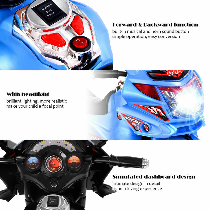 Electric 3-Wheel Motorcycle for Kids - Battery-Powered Outdoor Toy Bike