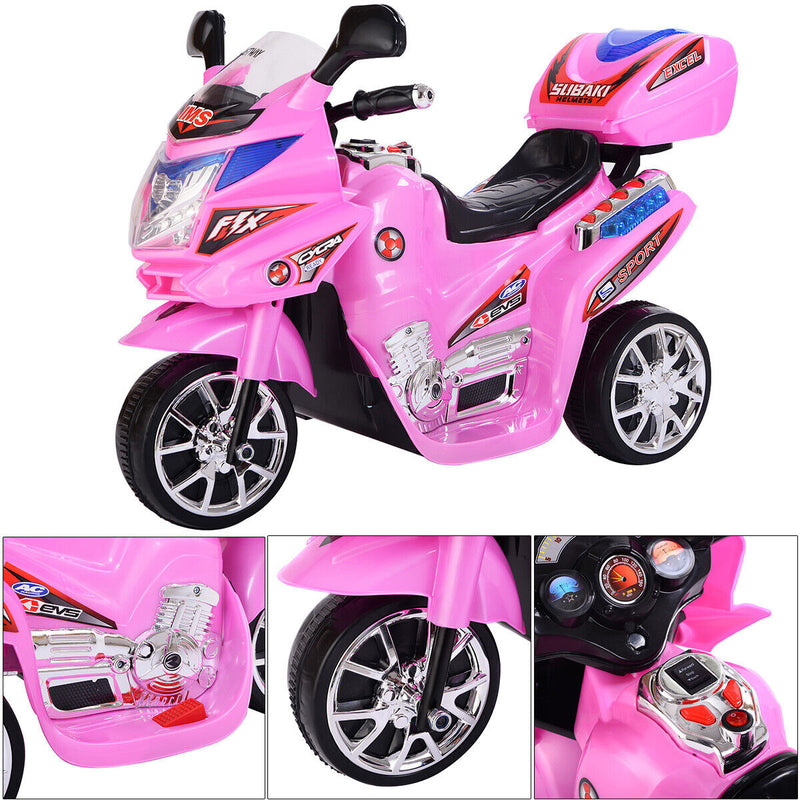 Electric 3-Wheel Ride On Motorcycle for Kids - 6V Battery Powered Bicycle for Christmas Fun