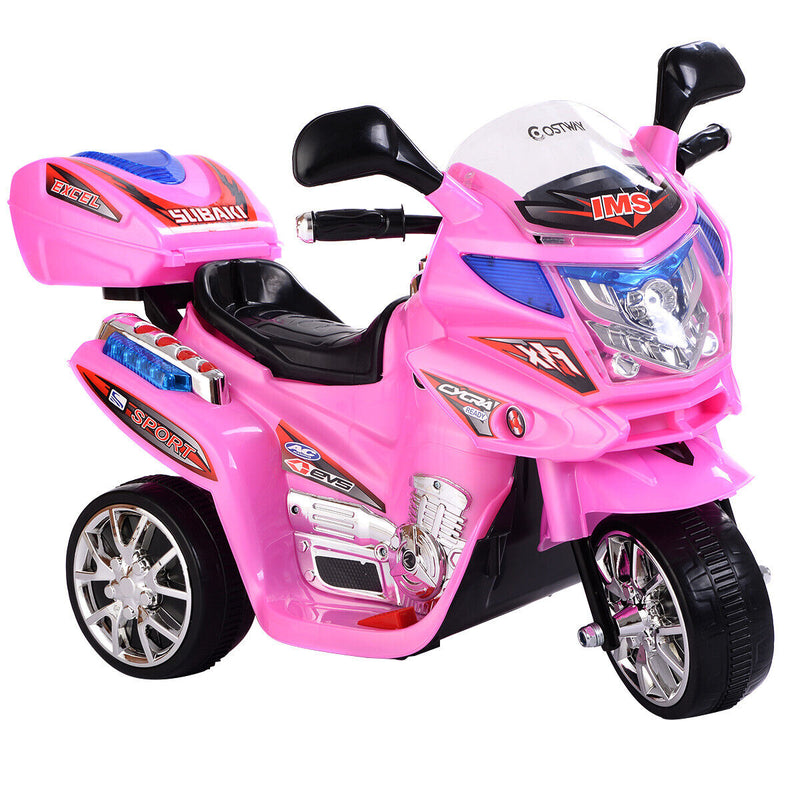Electric 3-Wheel Ride On Motorcycle for Kids - 6V Battery Powered Bicycle for Christmas Fun