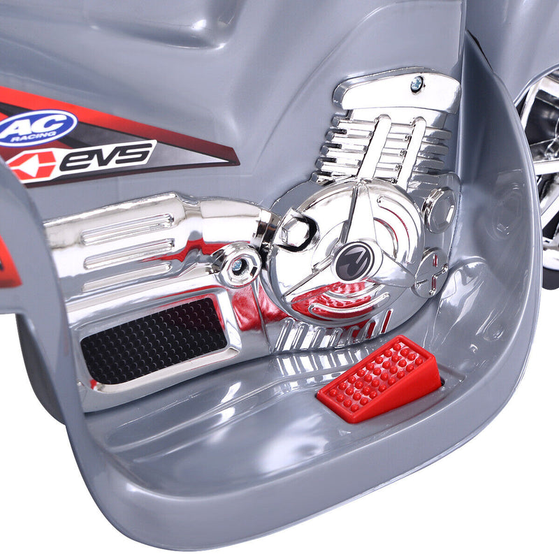 Electric 3-Wheel Ride On Motorcycle for Kids - Gray