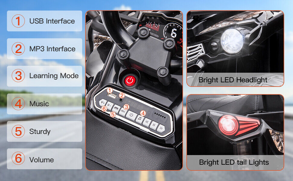 Electric 4-Wheel ATV Truck Car Toy for Kids Ages 3-8 - 12V Ride-On Fun!