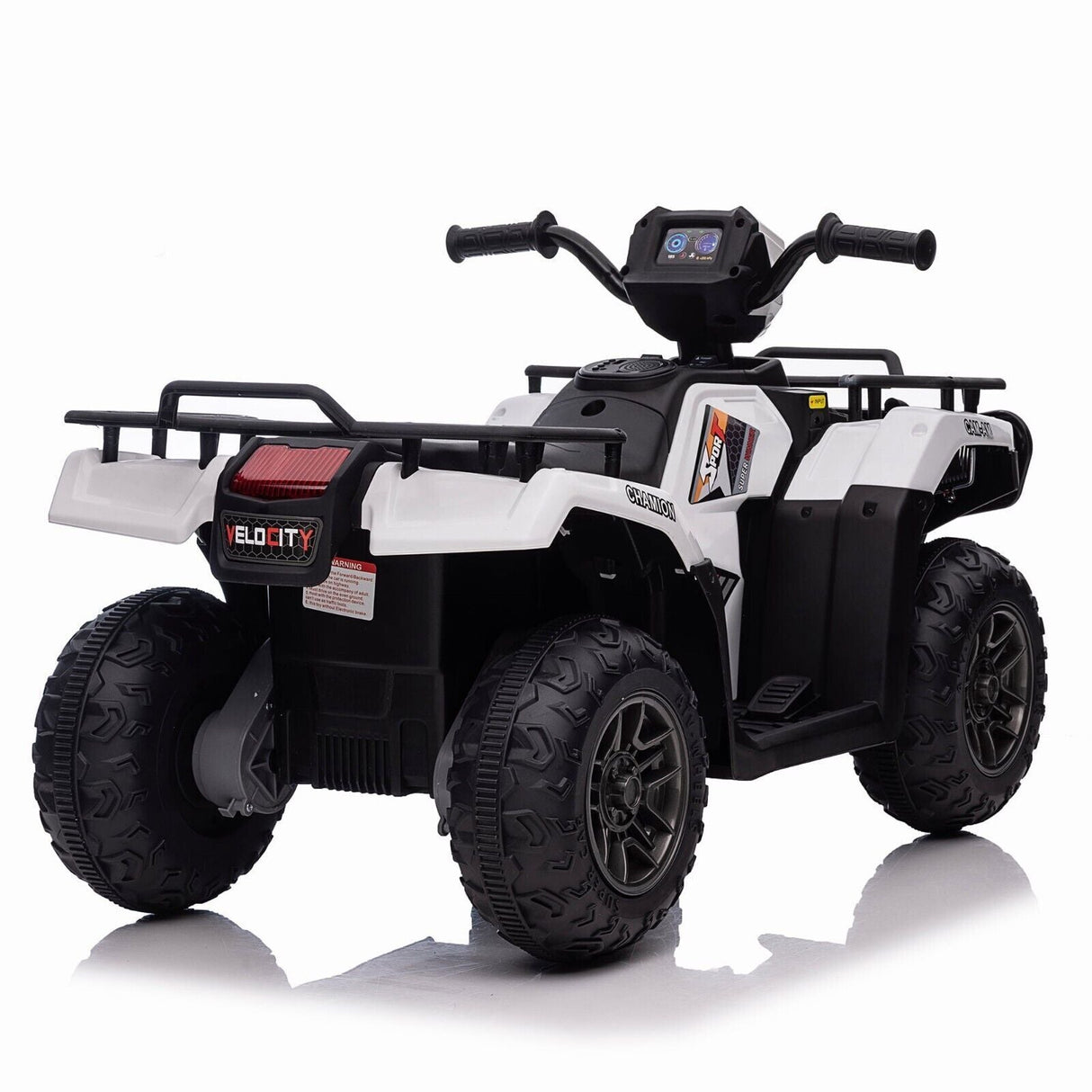 Electric Kids ATV with AUX and USB, LED Lights, and 4-Wheel Drive