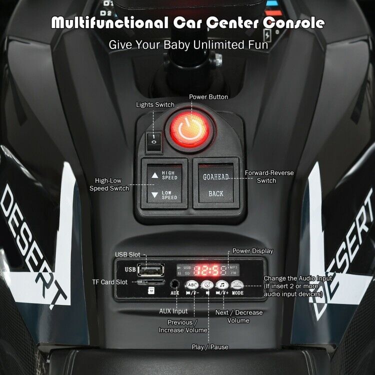 Electric 4-Wheeler ATV for Kids with 2 Speeds and LED Lights