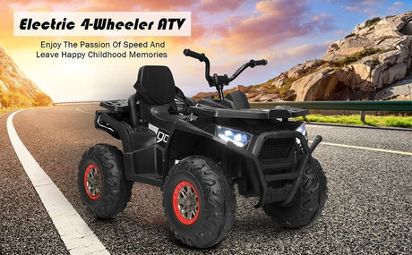 Electric 4-Wheeler ATV for Kids with 2 Speeds and LED Lights