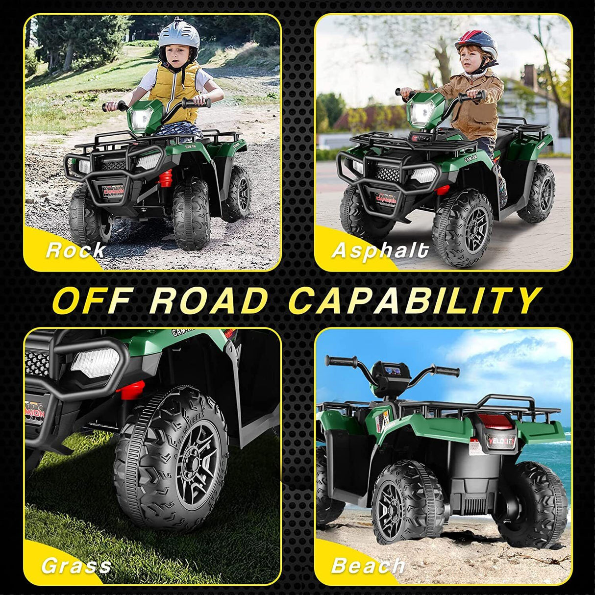 Electric Quad ATV Car for Kids - 12V Battery Powered 4-Wheeler Truck