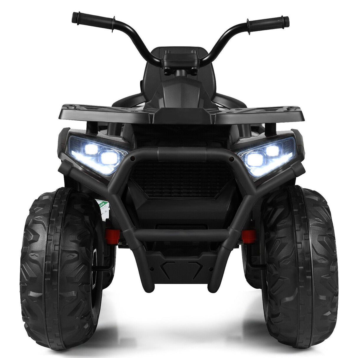 Electric 4-Wheeler ATV Quad for Kids with 2 Speeds, MP3 Player, and LED Lights - Black