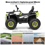 Electric 4-Wheeler ATV Quad for Kids with 2 Speeds, MP3 Player, and LED Lights - White