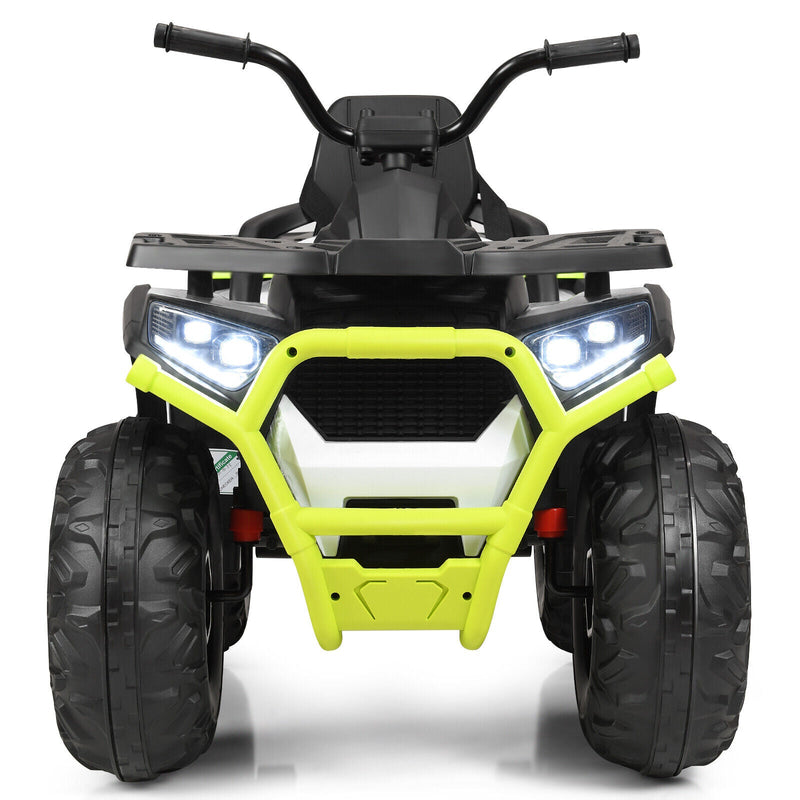 Electric 4-Wheeler ATV Quad for Kids with 2 Speeds, MP3 Player, and LED Lights - White