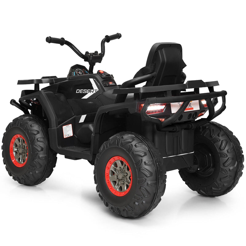 Electric 4-Wheeler ATV Quad for Kids with 2 Speeds, Music, and Lights - Black