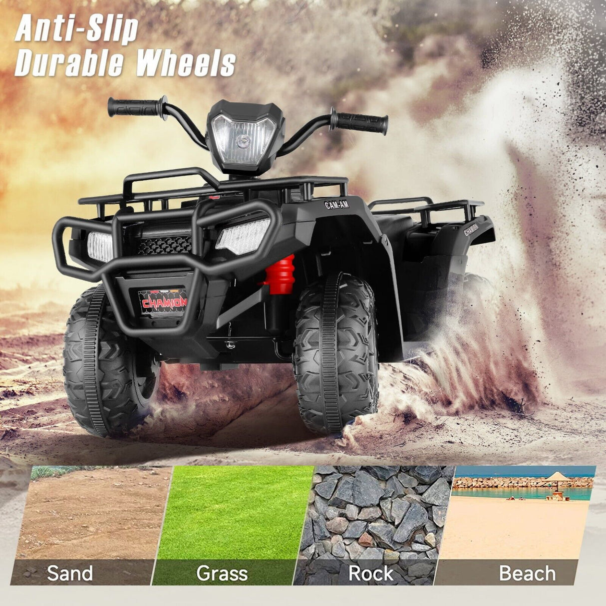 Electric 4-Wheeler Quad for Kids with 12V Battery and 2X30W Motor