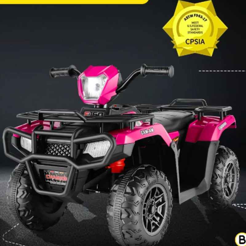 Electric 4-Wheeler ATV Quad for Kids with LED Lights, USB and MP3 Player - Suitable for Boys and Girls Aged 07