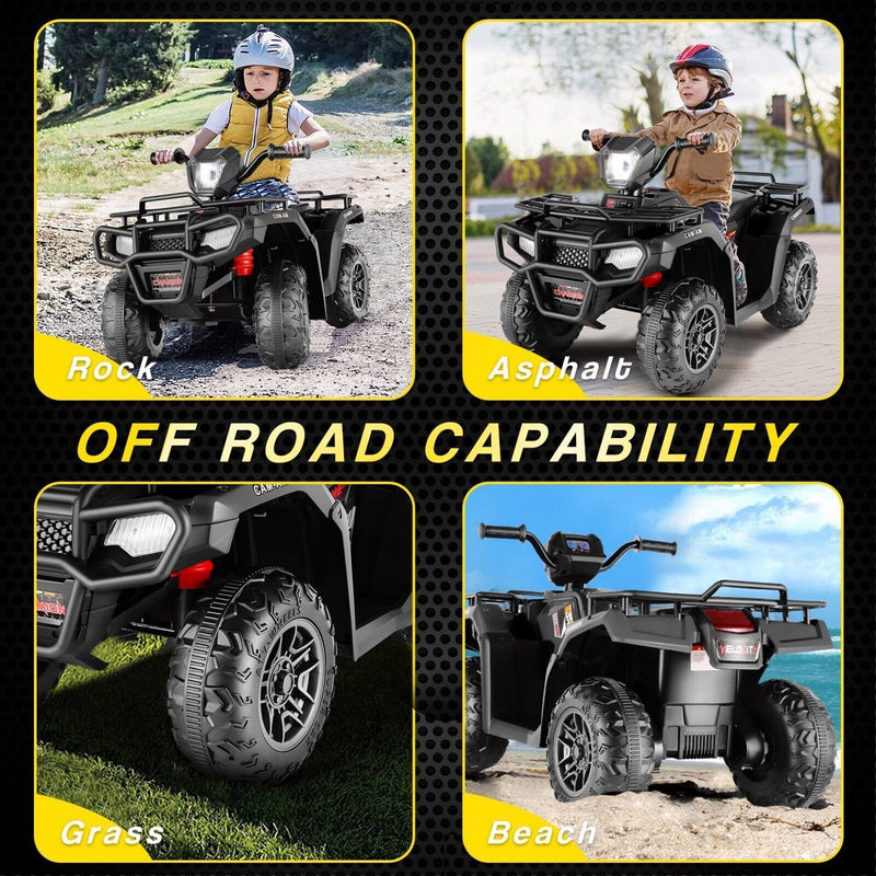 Electric 4-Wheeler ATV Quad for Kids with LED Lights, USB and MP3 Player - Suitable for Boys and Girls Aged 07