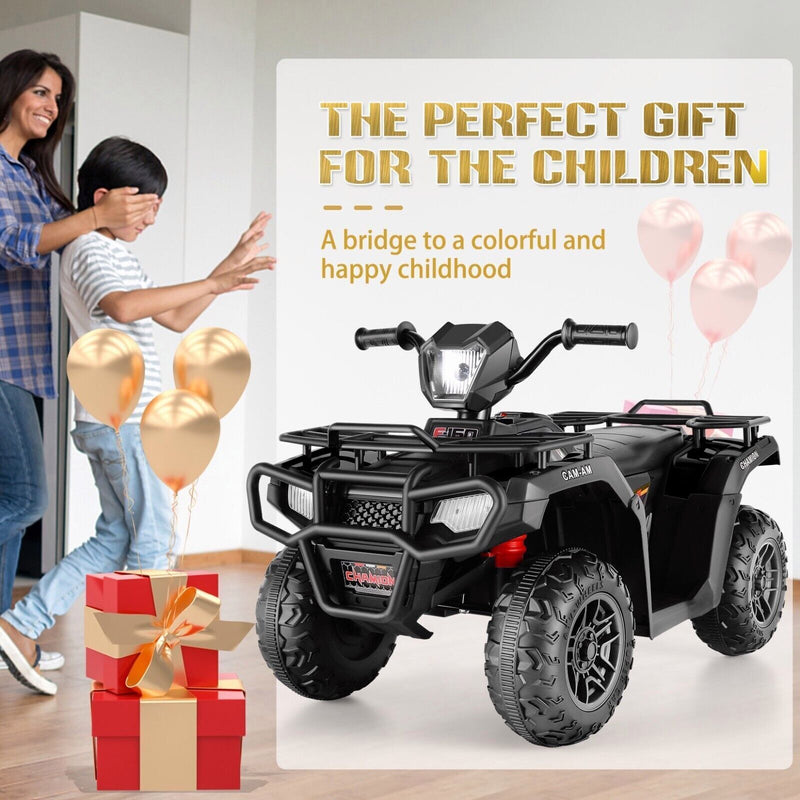 Electric 4-Wheeler ATV Quad for Kids with LED Lights, USB and MP3 Player - Suitable for Boys and Girls Aged 07