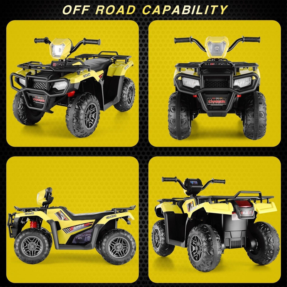 Electric 4-Wheeler ATV Quad for Kids with LED Lights, USB and MP3 Player - Suitable for Boys and Girls Aged 07