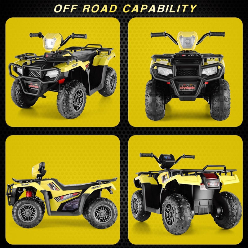 Electric 4-Wheeler ATV Quad for Kids with LED Lights, USB and MP3 Player - Suitable for Boys and Girls Alike!