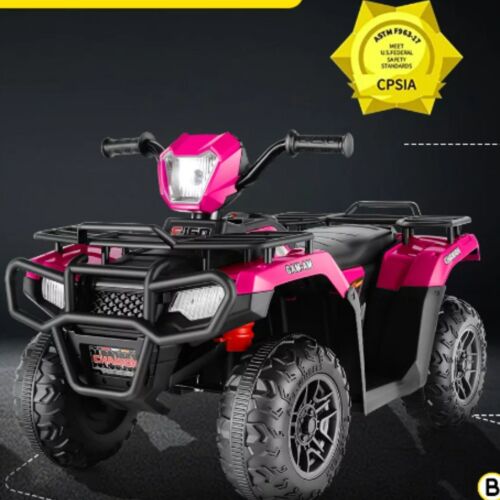 Electric 4-Wheeler ATV Quad for Kids with LED Lights, USB and MP3 Player - Suitable for Girls and Boys Aged 09
