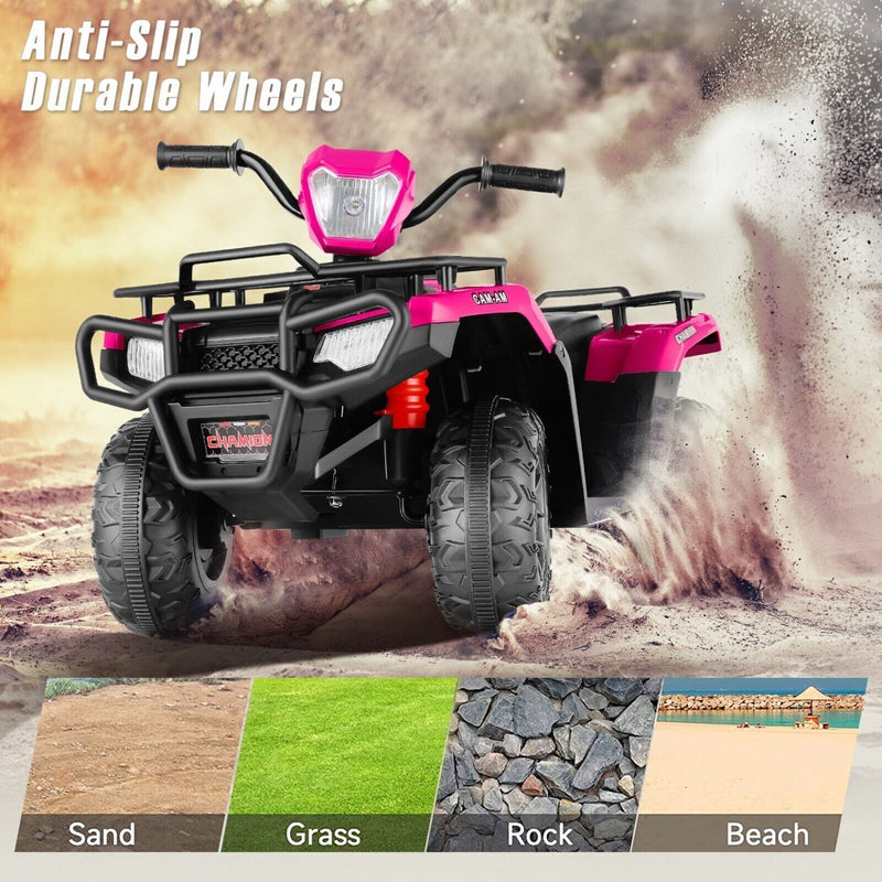 Electric 4-Wheeler ATV Quad for Kids with LED Lights, USB and MP3 Player - Suitable for Girls and Boys Aged 3-7 Years