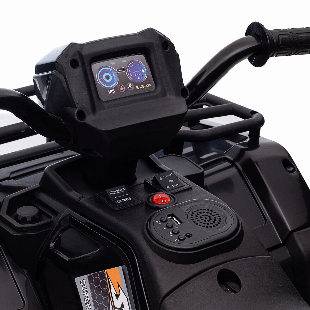 Kids 12V ATV with AUX & USB, Music & LED Lights - Battery-Powered 4 Wheeler