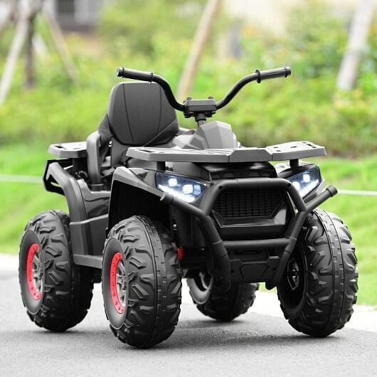 Electric 4-Wheeler ATV Quad for Kids with MP3 and LED Lights in Black