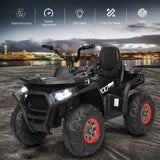 Electric 4-Wheeler ATV Quad Ride On Car for Kids with LED Lights - 12V Black