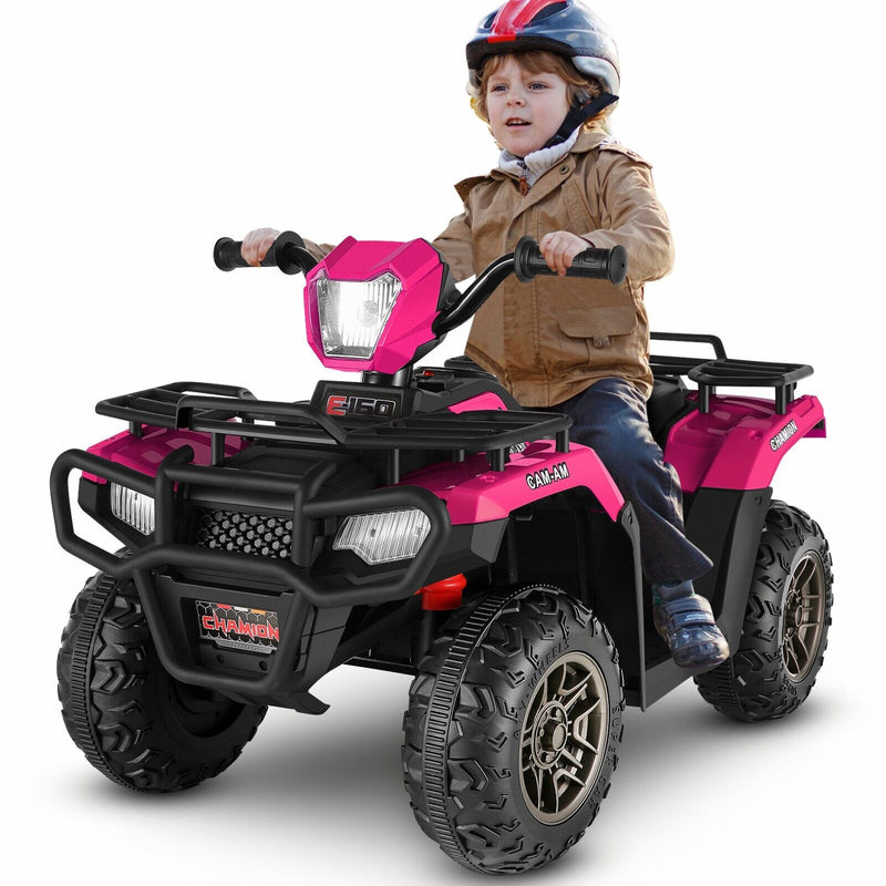 Electric 4-Wheeler ATV Quad Ride-On Car for Kids with LED Lights and MP3 Player - Perfect Gift for Boys and Girls (12V)