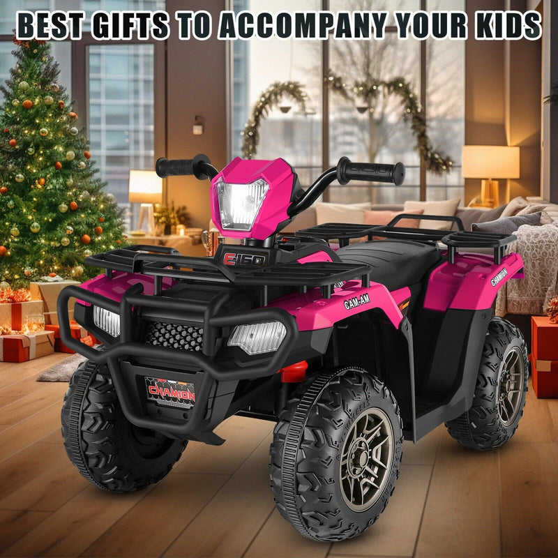 Electric 4-Wheeler ATV Quad Ride-On Car for Kids with LED Lights and MP3 Player - Perfect Gift for Boys and Girls (12V)