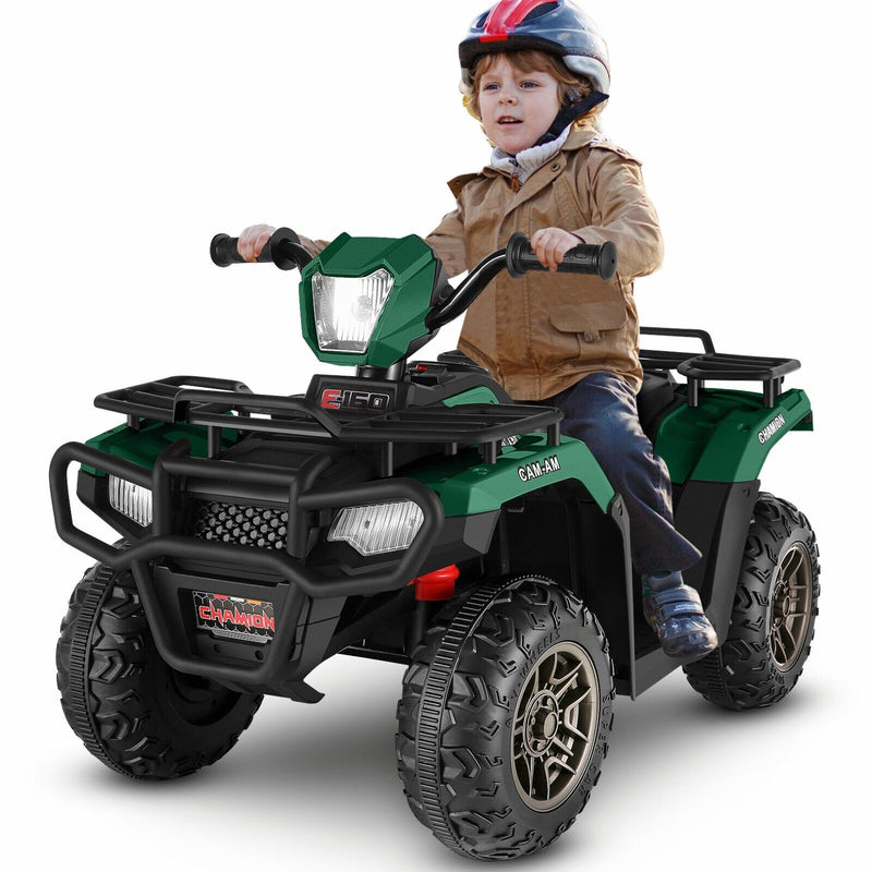 Electric 4-Wheeler ATV Quad Ride-On Car for Kids with LED Lights and MP3 Player - Perfect Gift for Boys and Girls (12V)
