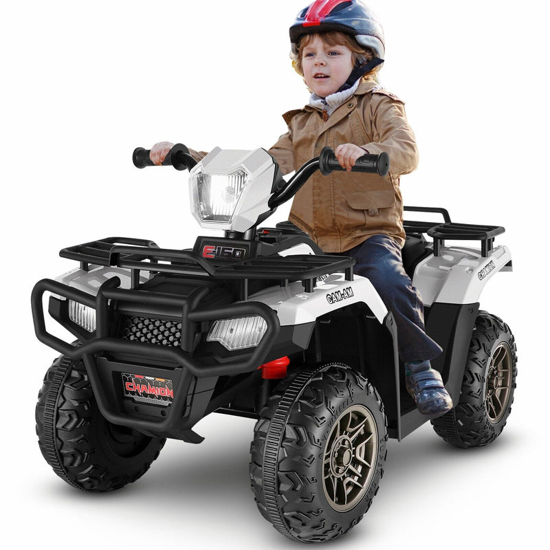 Electric 4-Wheeler ATV Quad Ride-On Car for Kids with LED Lights and MP3 Player - Perfect Gift for Boys and Girls (12V)