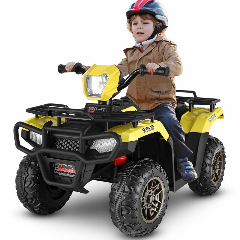 Electric 4-Wheeler ATV Quad Ride-On Car for Kids with LED Lights and MP3 Player - Perfect Gift for Boys and Girls (12V)