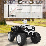 Electric 4-Wheeler ATV Quad Ride On Car for Kids with LED Lights and Music - White