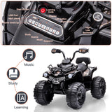 12V Electric Ride-On ATV Quad for Kids with LED Lights, Music, and USB