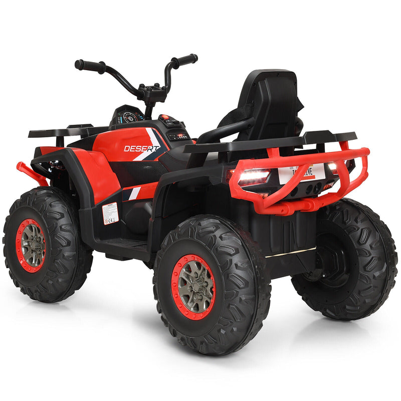 Electric 4-Wheeler ATV Quad Ride On Car for Kids with LED Lights - Red, 12V