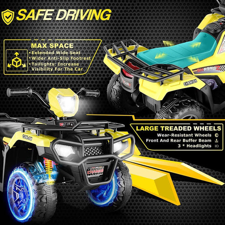 Electric 12V Kids ATV Quad Car with MP3 Player - Motorized 4-Wheeler Vehicle for Fun and Adventure