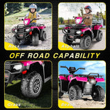 Electric 4-Wheeler Quad Car for Kids with MP3 & USB - 12V Battery Powered