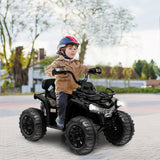 Electric 4-Wheeler Quad for Kids with 2 Speeds, Mp3 Player, and Headlights - Black