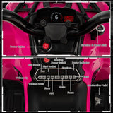 Electric 4-Wheeler Quad for Kids with 2 Speeds, Mp3 Player, and Headlights - Pink