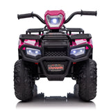 Electric 4-Wheeler Quad for Kids with MP3 and Headlights - 2 Speeds, Pink