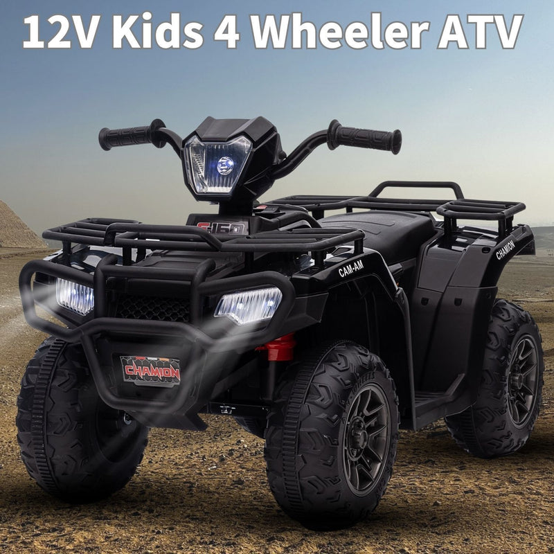 Electric 4-Wheeler Quad for Kids with Music, LED Lights, and AUX Port - 12V Ride On ATV